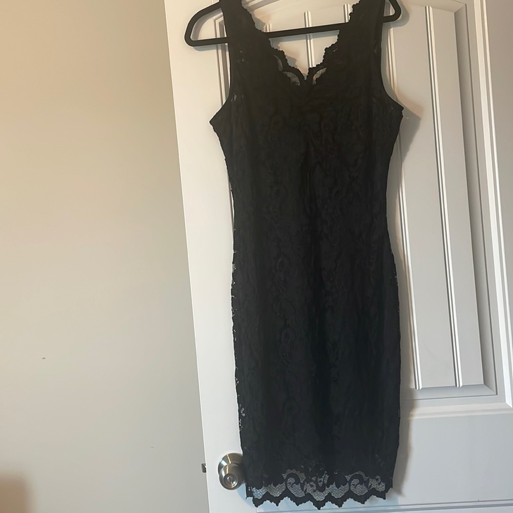 Sz 12 pull on style all lace with lining pencil dress NWOT